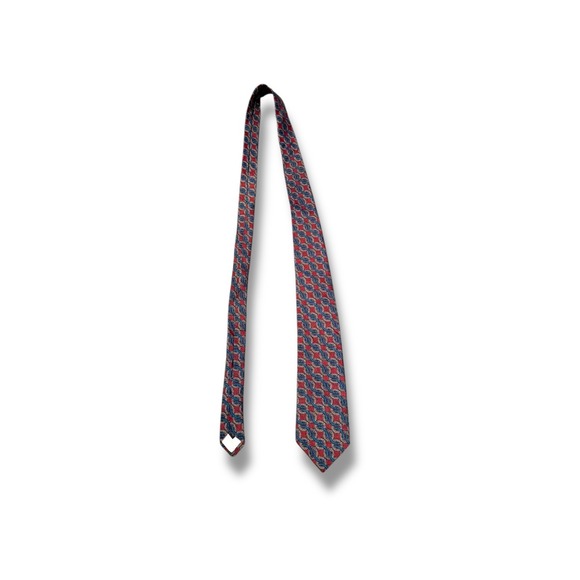 Givenchy Red Blue Silk Tie Men's Classic Business Formal Accessory - Picture 1 of 5